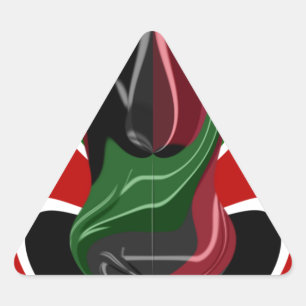 Beautiful Amazing Swirling Kenya Flag: Modern Art Triangle Sticker
