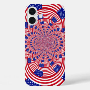 Beautiful Amazing United States Flag   Kaleidoscop iPhone 16 Plus Case
