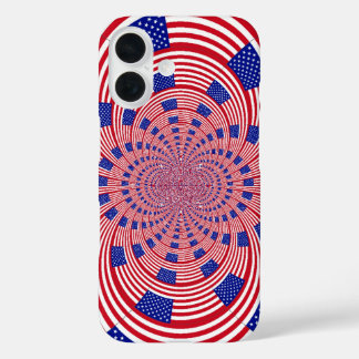 Beautiful Amazing United States Flag Kaleidoscope iPhone 16 Case