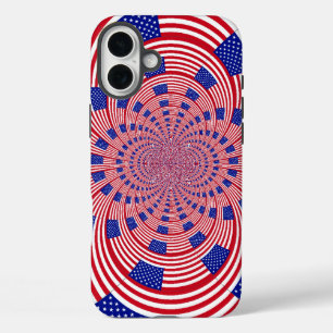 Beautiful Amazing United States Flag Kaleidoscope iPhone 16 Plus Case