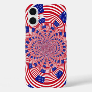 Beautiful Amazing United States Flag Kaleidoscope  iPhone 16 Plus Case