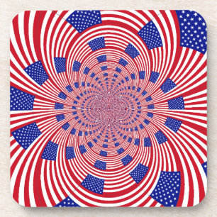 Beautiful Amazing United States Flag Kaleidoscope Coaster