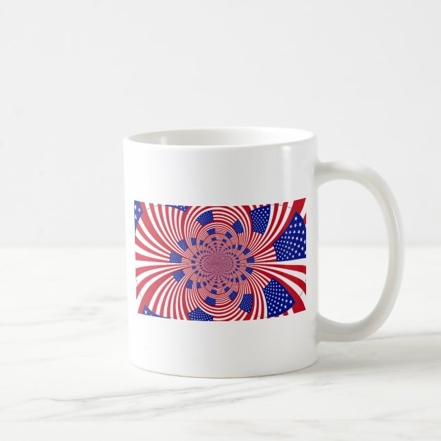 Beautiful Amazing United States Flag Kaleidoscope  Coffee Mug (Right)