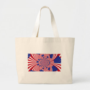 Beautiful Amazing United States Flag Kaleidoscope  Large Tote Bag
