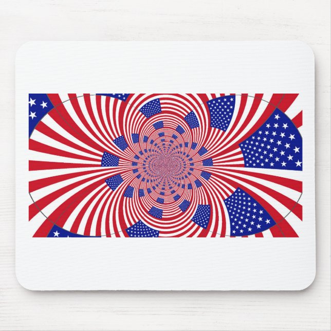 Beautiful Amazing United States Flag Kaleidoscope  Mouse Mat (Front)
