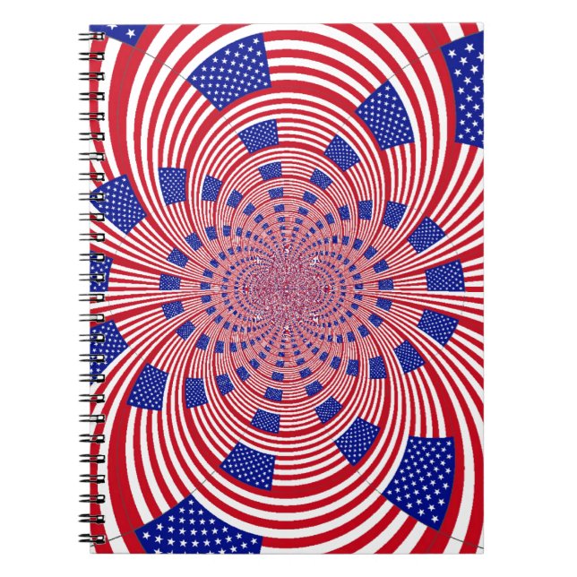 Beautiful Amazing United States Flag Kaleidoscope  Notebook (Front)