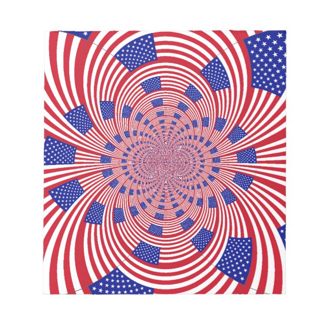 Beautiful Amazing United States Flag Kaleidoscope  Notepad (Front)