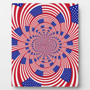 Beautiful Amazing United States Flag Kaleidoscope  Plaque
