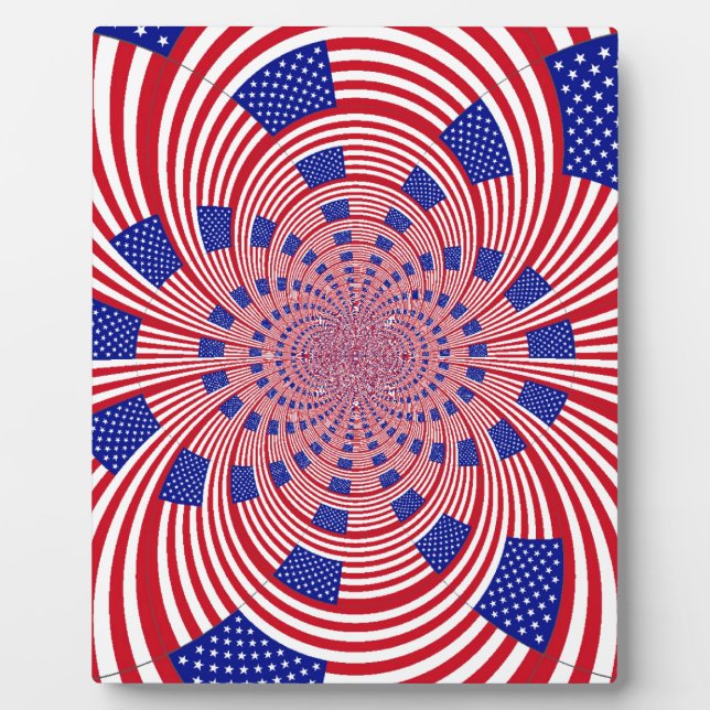 Beautiful Amazing United States Flag Kaleidoscope  Plaque (Front)