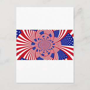 Beautiful Amazing United States Flag Kaleidoscope  Postcard