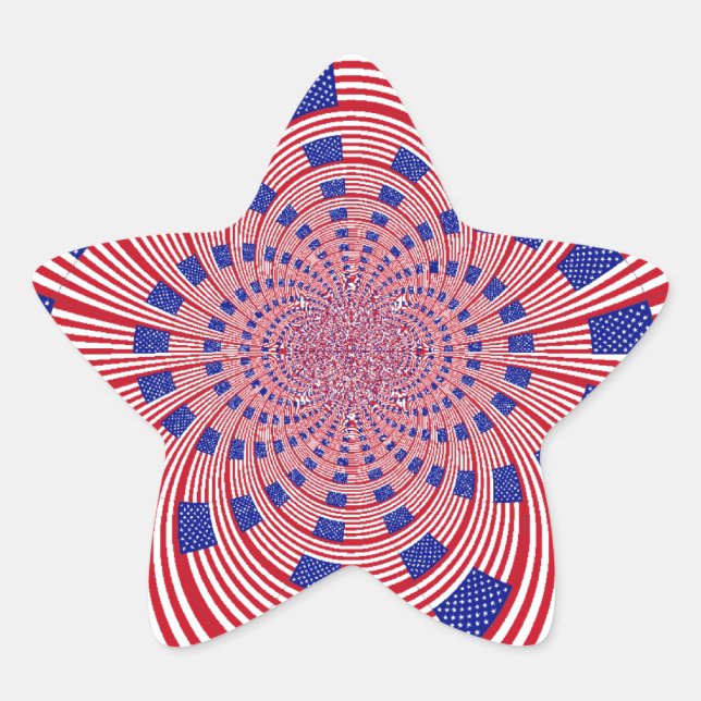 Beautiful Amazing United States Flag Kaleidoscope  Star Sticker (Front)