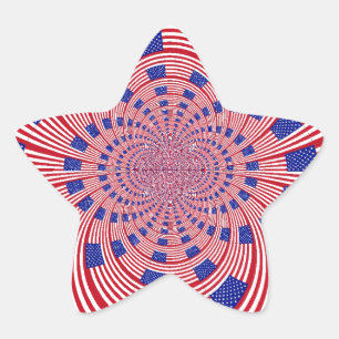 Beautiful Amazing United States Flag Kaleidoscope  Star Sticker
