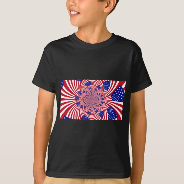Beautiful Amazing United States Flag Kaleidoscope  T-Shirt (Front)