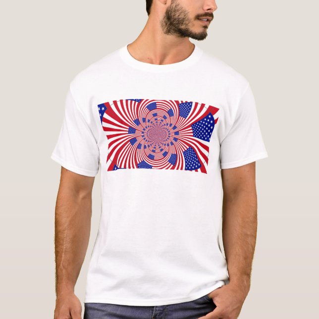 Beautiful Amazing United States Flag Kaleidoscope  T-Shirt (Front)