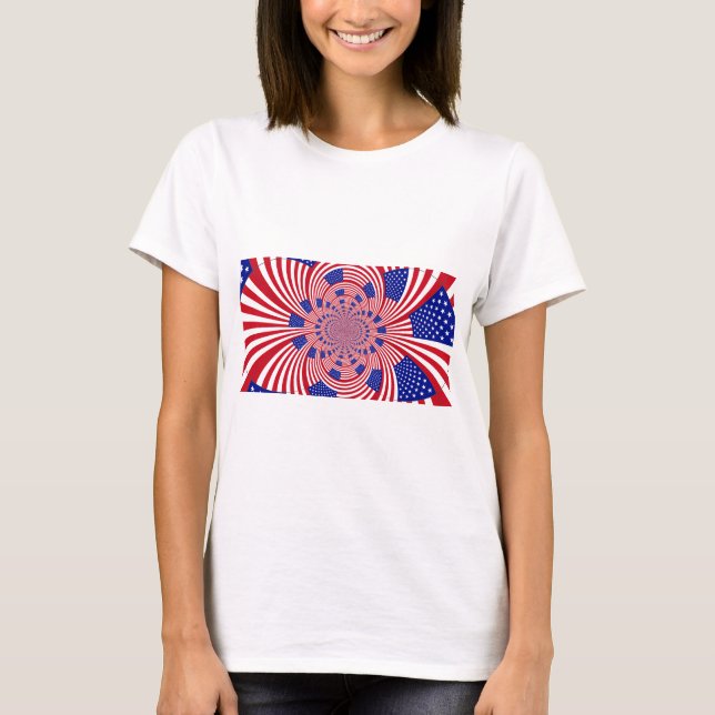 Beautiful Amazing United States Flag Kaleidoscope  T-Shirt (Front)