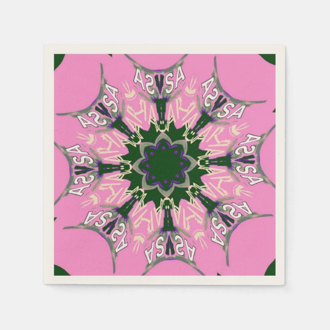 Beautiful amazing USA Baby Pink monogram art Napkin (Front)