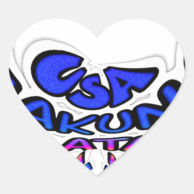 Beautiful Amazing USA Fun Text Art Pattern Design Heart Sticker (Front)