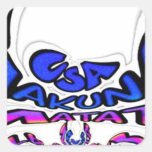 Beautiful Amazing USA Fun Text Art Pattern Design Square Sticker