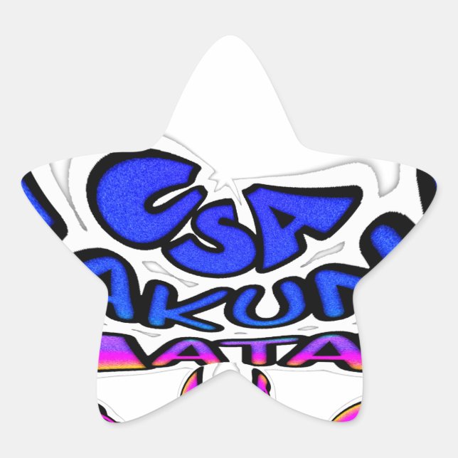 Beautiful Amazing USA Fun Text Art Pattern Design Star Sticker (Front)