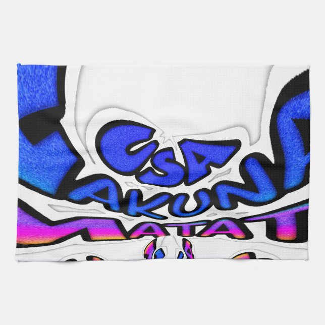 Beautiful Amazing USA Fun Text Art Pattern Design Tea Towel (Horizontal)