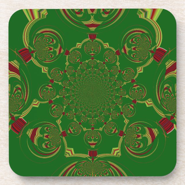 Beautiful amazing Vintage Green design Coaster (Front)