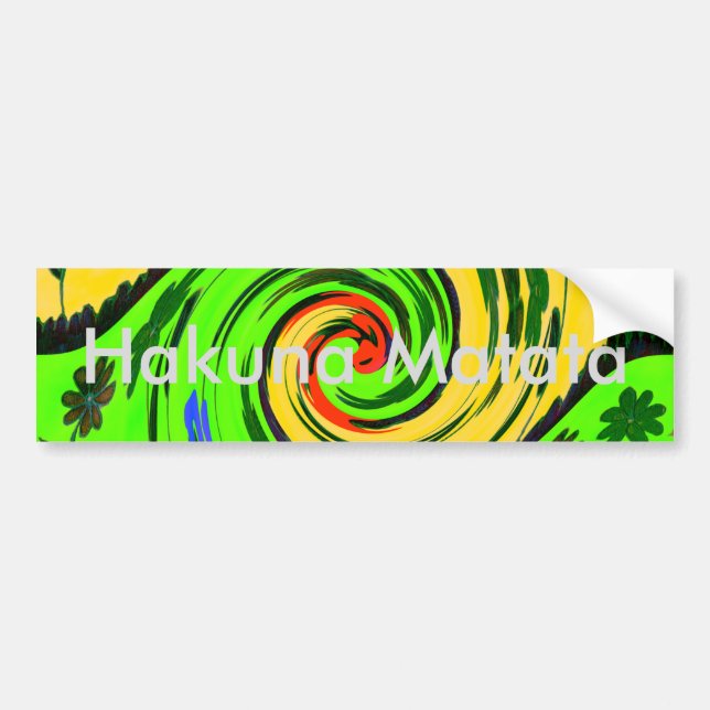 Beautiful Amazing Wavy Summer Wave Floral Colors Bumper Sticker (Front)
