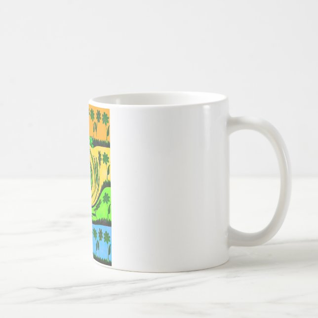 Beautiful Amazing Wavy Summer Wave Floral Colours Coffee Mug (Right)