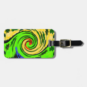 Beautiful Amazing Wavy Summer Wave Floral Colours Luggage Tag