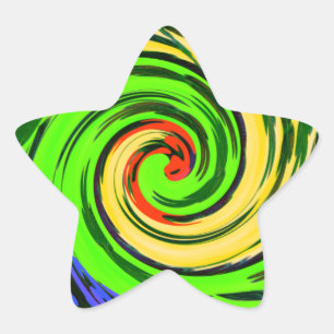 Beautiful Amazing Wavy Summer Wave Floral Colours Star Sticker