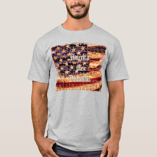 Beautiful America, Grey, Patriotic Men's T-Shirt