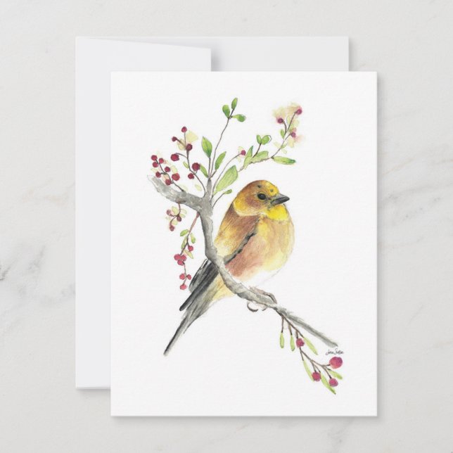 Beautiful American Goldfinch Songbird Note Card (Front)