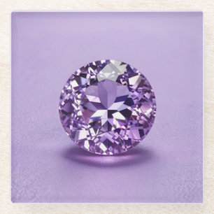 Beautiful Amethyst Square Glass Coaster