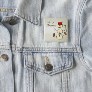 Beautiful, Amezing Christmas Snowman 15 Cm Square Badge