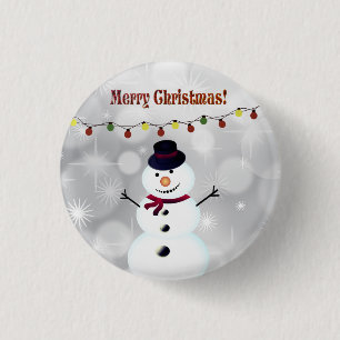 Beautiful, Amezing Christmas Snowman  3 Cm Round Badge