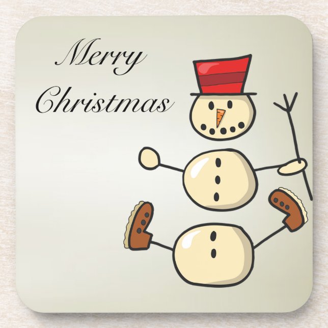 Beautiful, Amezing Christmas Snowman Coaster (Front)