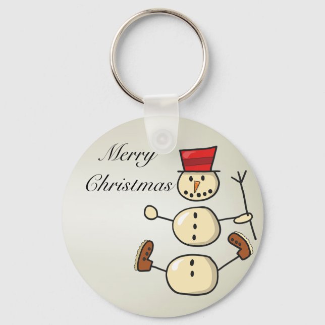 Beautiful, Amezing Christmas Snowman Key Ring (Front)