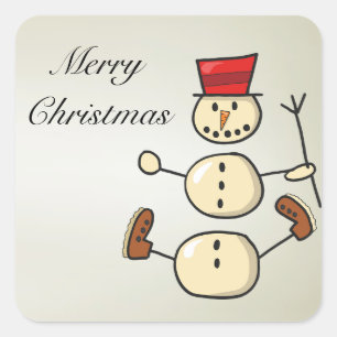 Beautiful, Amezing Christmas Snowman Square Sticker