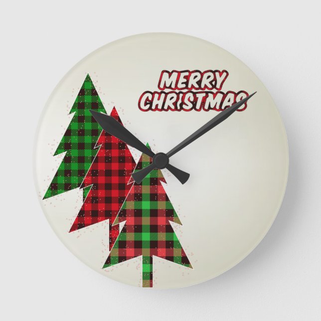 Beautiful, Amezing Christmas Tree  Round Clock (Front)