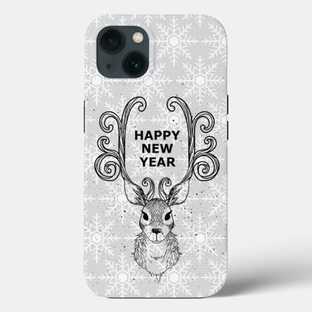 Beautiful, Amezing New Year Reindeer Case-Mate iPhone Case (Back)