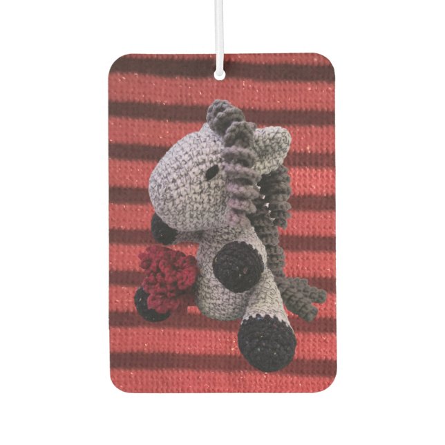 Beautiful Amigurumi Crochet Horse Car Air Freshener (Front)