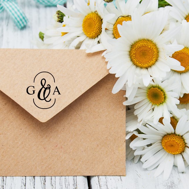 Beautiful Ampersand 2 Initial Monogram Rubber Stamp (Creator Uploaded)