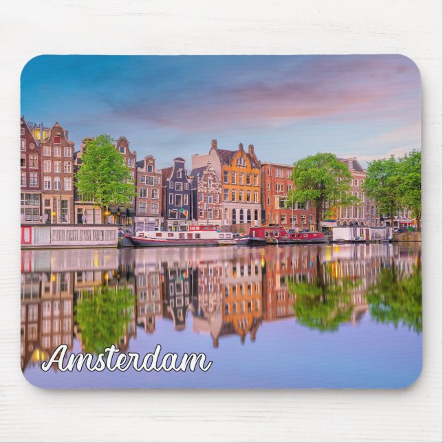 Beautiful Amsterdam, Netherlands Mouse Mat (Front)