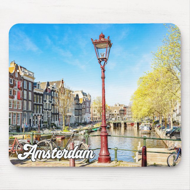 Beautiful Amsterdam, Netherlands Mouse Mat (Front)