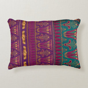 Beautiful ancient Egyptian pattern purple and teal Decorative Cushion