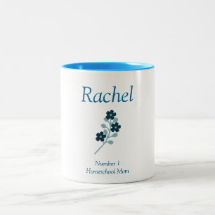 Beautiful and Blue Homeschool Mum Floral Two-Tone Coffee Mug