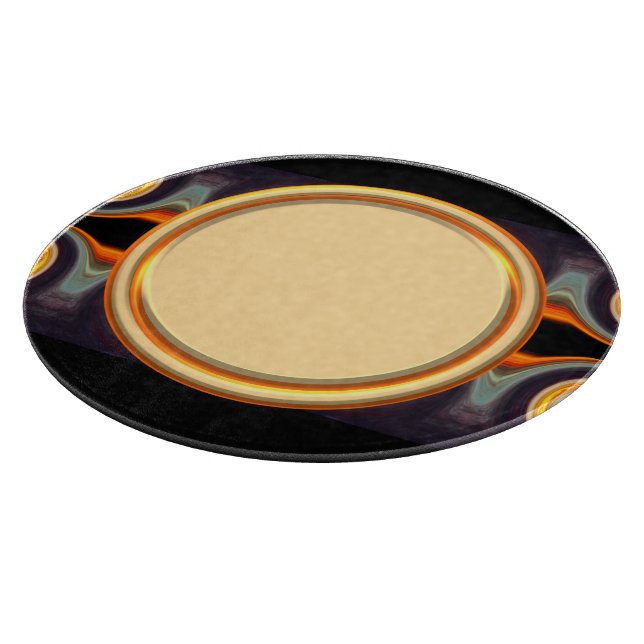 Beautiful and Bold Sunset Swirl Cutting Board (Corner)