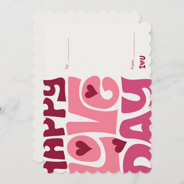 Beautiful and charming valentine day map. holiday card (Front/Back)