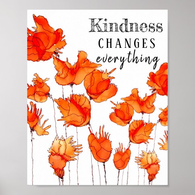 Beautiful and Colorful Poppies Poster 8X10" (Front)