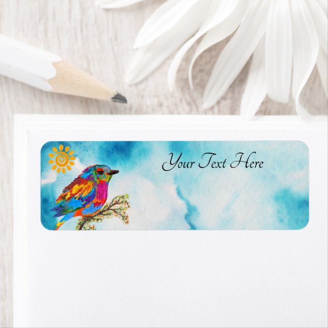 Beautiful and Colourful Bird Address Label (Insitu)