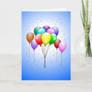 Beautiful and colourful birthday balloons Card 